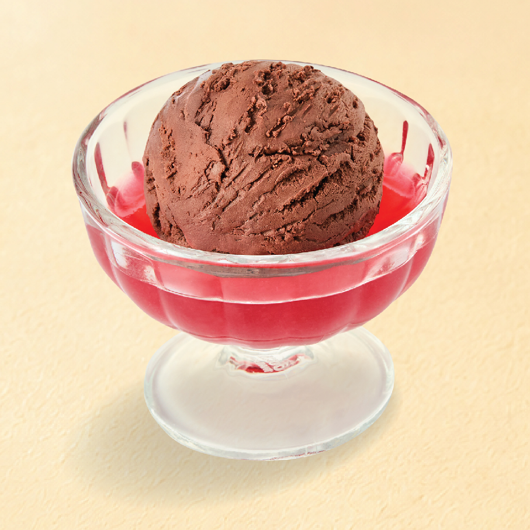 CHOCOLATE ICE CREAM WITH JELLY